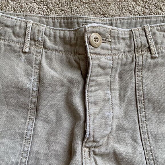 Vintage American Eagle Tan button fly, hiking cargo Shorts Raw Hem size 6 - Picture 4 of 8